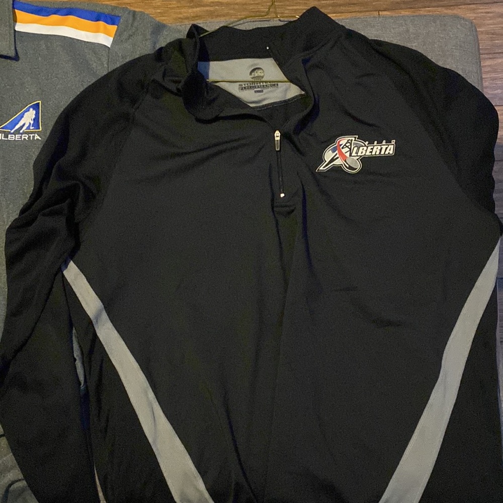 Team Alberta Hockey Lot Men’s Large/XL polo/golf shirt and 1/4 ZipTop X2 NHL WHL - Picture 7 of 15